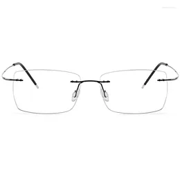 Sunglasses Frames Men's Women's Glasses Rimless Eyeglasses Optical Brand Designer Prescription Titanium Alloy Light Business Eyewear