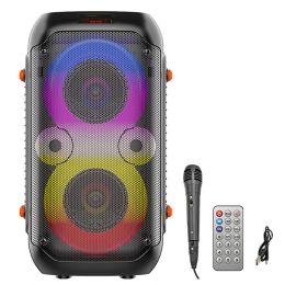 Speakers 25W Highpower Bluetooth Speaker Box Portable Column 3DStereo Surround Wireless Subwoofer Square Dance Outdoor Soundbox with MIC