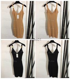 Basic Casual Dresses Luxury Tank Designer Brief Knitted Dresses Spring Summer Slim Girls 240302