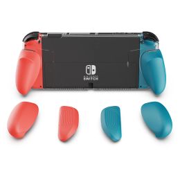 Cases Skull Co. GripCase OLED with Replaceable Grips Dockable Transparent Protective Case Cover for Nintendo Switch OLED