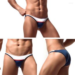 Underpants Men's Underwear Ultra-thin Ice Silk Smooth Sheer Briefs Patchwork Quick Drying Bikini U Convex Pouch Gay Panties Plus Size XXL