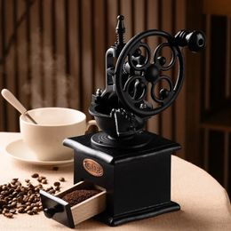 Retro Manual Coffee Grinder Bean Professional Ceramic Grinding Core Ensures Food Safety Grade Material 240223