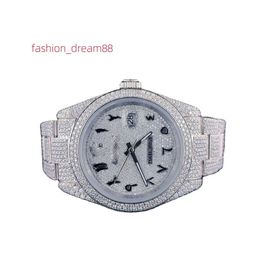 Top Quality Iced Out Moissanite Diamond Watch With Automatic Movement Watch Man Made diamond watch with sale price