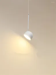 Pendant Lamps Nordic Iron Long Line Dimming Lights Bedroom Bedside Lamp Designer Restaurant Rotating Single Bathroom