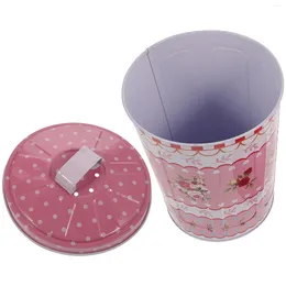 Storage Bottles Tinplate Bucket Candy Jar Trash With Lid Mini Empty Biscuits Case Snack Cookie Tins Gift Boxes