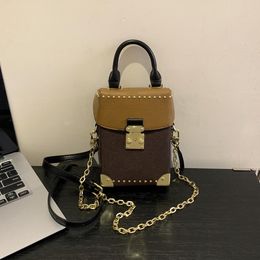 New Women's Bag Luxury Designer Classic Presbyopic Fashion Trend Portable Vertical Chain Box Bag Mobile Phone Bag One-shoulder Cross-body Handbag No Box