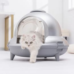 Boxes Portable Cat Litter Box Enclosure, Closed Cat Litter Box, Indoor Deodorant, Personality UFO, Antisplash Size, Pet Toilet Boxes