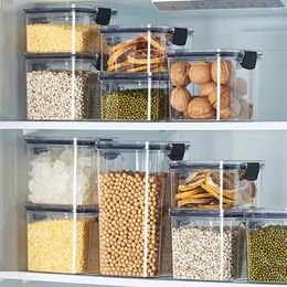 Storage Bottles 460-1800ml Sets Sealed Plastic Food Box With Lid Multigrain Tank Bottle Dried Fruit Containers Kitchen Organiser
