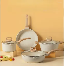 Cookware Sets Maifanshi Non Stick Household Wok Frying Pan Cooking Pots Set Applicable To Gas Stove Of Induction Cooker