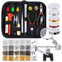 Jewellery Making Supplies Wire Wrapping Kit with Jewellery Beading Tools Wire Helping Hands Findings and Pendants329d