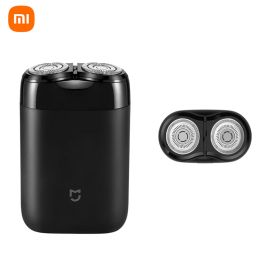 Control Xiaomi Mijia S100 Electric Shaver 2 Floating Head Portable Waterproof Razor Shavers Head USB Rechargeable Steel for Men