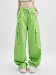 Pants 2024 New Streetwear Cargo Pants Women Joggers Neon Green High Waist Loose Female Trousers Ladies Pants Hip Hop Pants Women