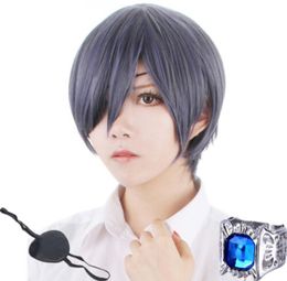 Black Butler Kuroshitsuji Ciel Phantomhive Grey Blue Mix Cosplay Wig6024812