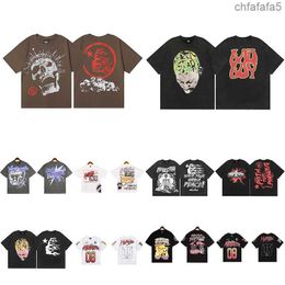 T-shirt Hellstar T-shirts Mens and Womens Designer Short Sleeve Fashionable Printing with Unique Pattern Design Style Hip Hop T-shirts D90O