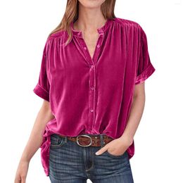 Women's Blouses Short Sleeved Solid Color Casual Crew Neck Shirt Tight T Women