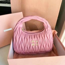 Womens Pink Designer Cleo Bag Miui Satchel Tote Wander Matelasse Underarm Hobo Genuine Leather With Shoulder Strap Clutch Mens Purses Crossbody Bags Hand Bag