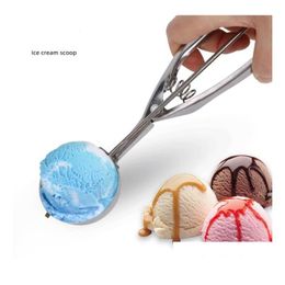 Ice Cream Tools 100Pcs Premium Stainless Steel Ice Cream Tools Baller Ice-Cream Scoop Scoops Fruit Melon Spoon Digging Cookie Dough Sc Dhby4