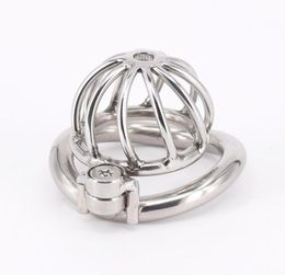 Sodandy Devices Male Small Penis Lock Stainless Steel Belt Metal Cock Cage For Men With Curved Rings9728650