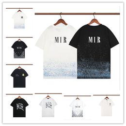 AA-88 Peace Dove Flowing Paint Graffiti Letter Starry Sky Classic Printed Short Sleeve Couple T-shirt Amirs