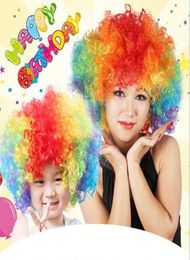Festival Clown Wig Costume New Circus Curly Party Favours afro wigs Halloween Costume Wig Hair soccer Fans wig9242374