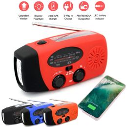 Radio 2000mAh Portable Radio Hand Crank Solar USB Charging FM AM WB NOAA Weather Radio Emergency LED Flashlight Torch Power Bank