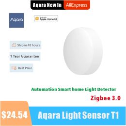 Control 2023 Aqara Light Sensor T1 Brightness Sensor Zigbee 3.0 Automation Smart home Light Detector APP Control by aqara home / Homekit