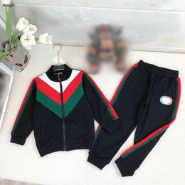 Brand baby clothes boys tracksuits Long sleeved zipper kids coat set Size 90-150 CM Tricolour stripe child jacket and pants 24Feb20