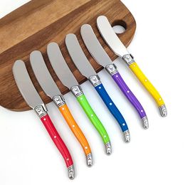 4Pcs6Pcs Laguiole Stainless Steel Butter Knife Cheese Jam Spatula Child Kid Sand Slicer Spreader 240226