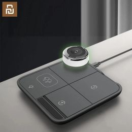 Control New Xiaomi Youpin 4 in 1 Fast Wireless Charging Dock for Qienabled Devices Earbuds Wireless Charger with LED Light