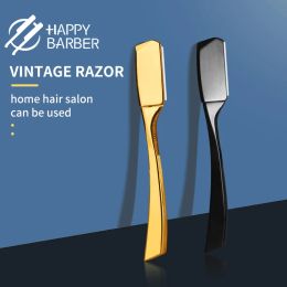 Shavers Happy Barber Razor For Haircut Zinc Alloy Hairdresser Professional Manual Shaver Straight Edge Men Shaving Tools Shave Beard Cut