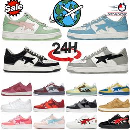 Designer Sta Casual Shoes Low Top Men and Women Black gray Camouflage Skateboarding Sports Bapely Sneakers Outdoor Shoes Waterproof leather sizes 36-45 with box