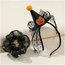 Hair Clips & Barrettes Hair Clips Headband Halloween Pumpkin Tle Tie Mini Cone Hat Glitter Hoop Dropship Drop Delivery Jewellery Hairje Dhirx