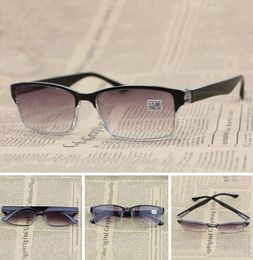 Fashion Gradient Lens Sun Reading Glasses Unisex Eyeglasses Half Frame HD Resin Lens Glasses Presbyopic AntiFatigue UltravioletP3133704