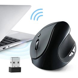 Mice Rechargeable Vertical Mice Ergonomic Wireless Mouse 2.4G USB Receiver Adjustable 1600 DPI 6 Buttons Mouse for Laptop PC Computer