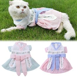 Elegant Pet Costume Chinese Style Hanfu Cosplay Dog Costume Clothes Cat Party Costume Pet Supplies Clothing For Cat Dog 240228