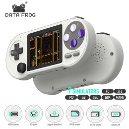 Players Data Frog Sf2000 Portable Handheld Game Console 3 Inch Retro Game Consoles Builtin 6000 Games Classic Mini Video Games for Kids