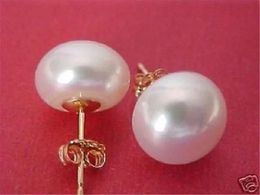 very perfect AAA 10-11mm natural south sea white pearl earrings 240228