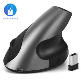 Mice Rechargeable Wireless Vertical Mouse Gamer Ergonomic Optical Gaming Mice 2.4G 800/ 1200/ 1600 DPI Vertical Mouse For PC Laptop