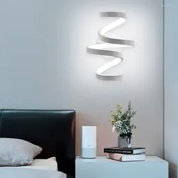 Wall Lamp Spiral LED Light Modern Acrylic Metal TV Background Sconces Bedside Aisle Corridor Bedroom Decor Arts Lustre