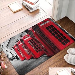 Carpets Vintage London Call Box Doormat Bathroom Rec Soft Entrance Home Carpet Decor Floor Rug Door Mat Area Rugs Drop Delivery Dhruj