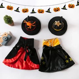 Dog Apparel Pet Cloak Adorable Halloween Costumes Breathable Hat Set For Dogs Cats Kittens Adjustable Comfortable Stylish