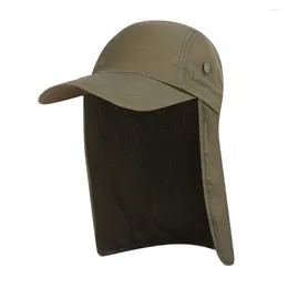 Berets Unisex Fishing Hat Sun Visor Cap Outdoor Protection With Removable Ear Neck Flap Cover For Hiking Bomber Hats