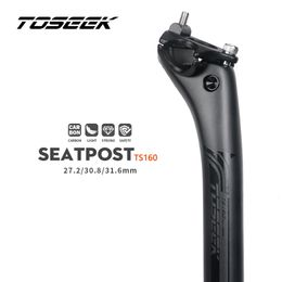 TOSEEK Carbon Seatpost 272308316mm Matte Black MTBRoad Bike Seat Post Length 400mm Tube Bicycle Parts 240228