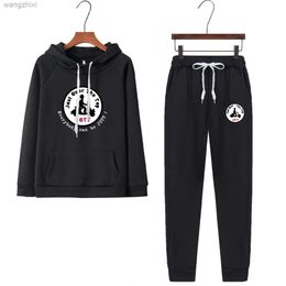 Sweatshirts Autumn Casual Jott Printed Long Sleeve Womens Tracksuit Fashion Solid Colour Pullover Hoodie and Sweatpants Suit 220311