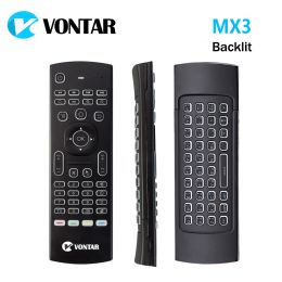 Keyboards MX3 Backlit Air Mouse Smart Voice Remote Control MX3 Pro 2.4G wireless keyboard Gyro IR for Android TV Box T9 X96 mini H96 max
