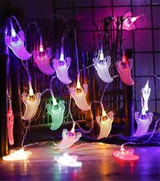 Strings Outdoor Halloween Decorations Lights 1020 Led Ghost Skull String Light Battery Operated For Indoor Party7192148