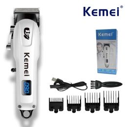 Trimmers Kemei KM232 Professional Hair Clipper USB Charging Hair Cutting Machine Cordless Hair Trimmer Machine LCD Men's Haircut Machine