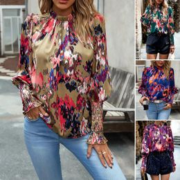 Women's Blouses Fashion Woman Blouse Elegant Office Lady Tops Long Sleeve Shirt Floral Casual Outfit 3D Printing Streetwear Female Clothing