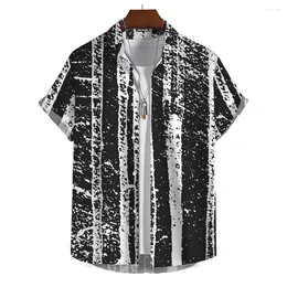 Men's Casual Shirts 2024 Summer Striped Shirt Clothing 3D Printed Oversized Mens Designer Clothes Blouse For Male