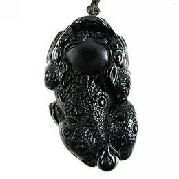 Pendants Koraba Fine Jewellery C1lint7785631 Obsidian Talisman Brave Troops Lucky Animal Foo Dog Lion Beast Necklace Pendant